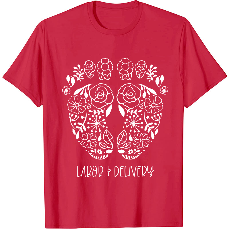 Labor And Delivery Cute Feet Nurse T-Shirt
