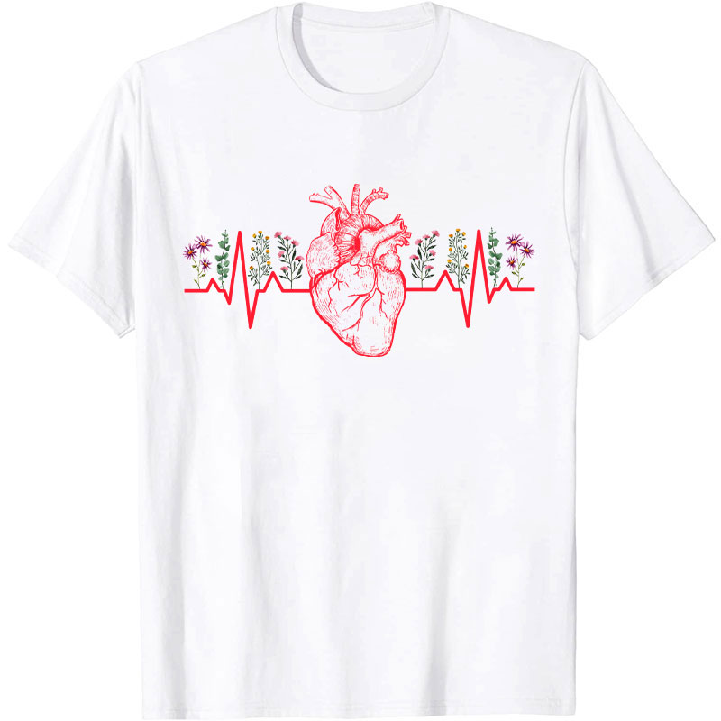 Floral Heart Nurse T-Shirt