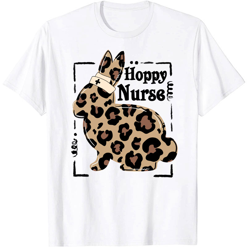 Hoppy Nurse Leopard Print Nurse T-Shirt