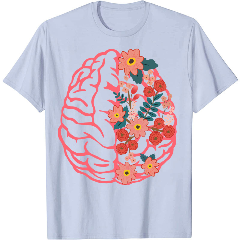 Flower Brain Anatomy Nurse T-Shirt