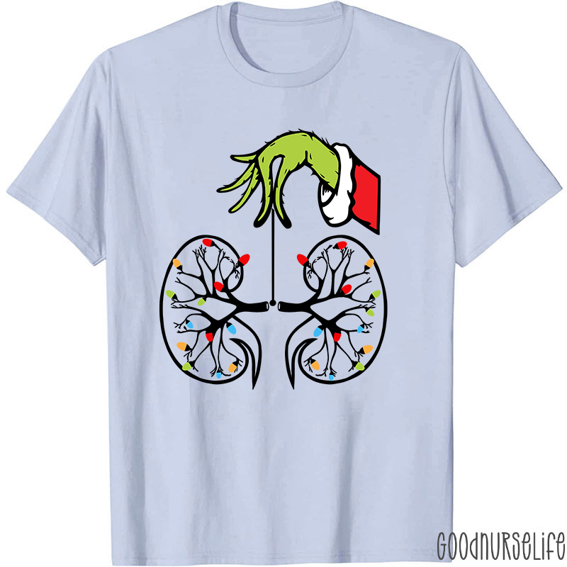 Kidney With Lights Christmas Nurse T-Shirt
