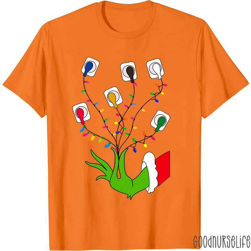 Christmas Lights EKG Nurse T-Shirt