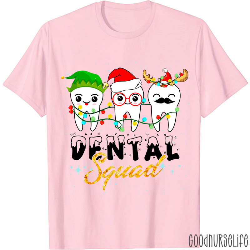 Christmas Dental Squad Cartoon Teeth Nurse T-Shirt
