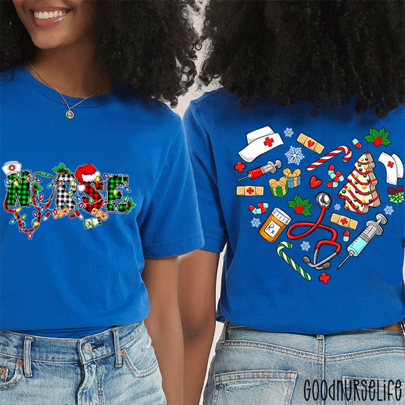 Merry Christmas Nurse Two Sided T-Shirt