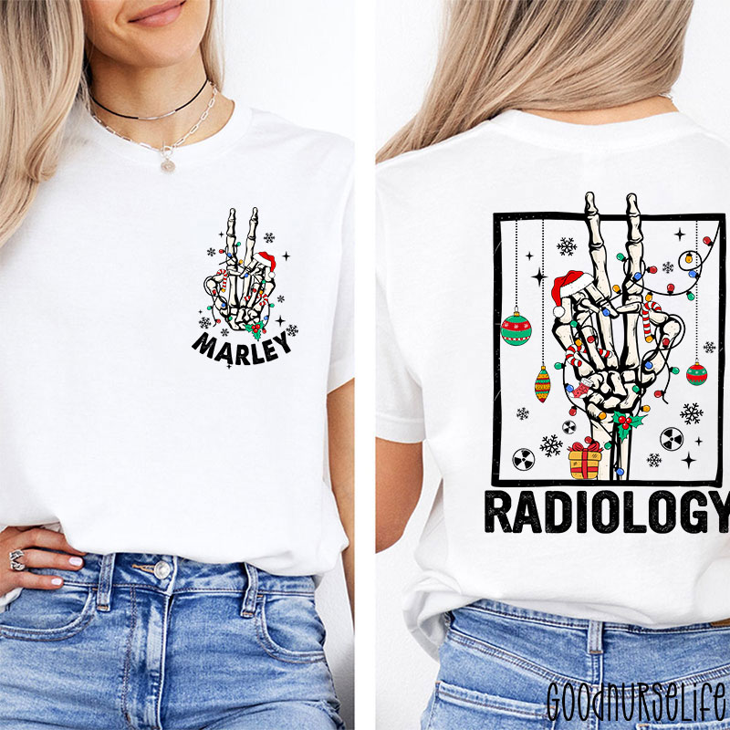 Personalized Name Radiology Nurse Two Sided T-Shirt