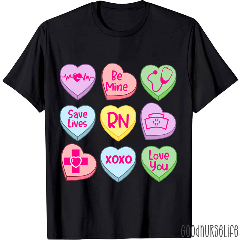 Valentine Nurse Conversation Hearts Nurse T-Shirt