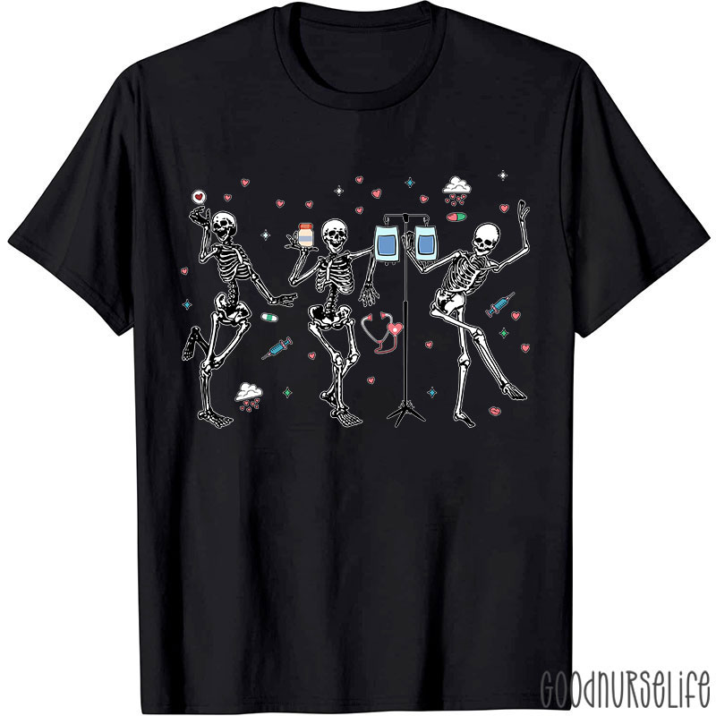 Dancing Skeleton Nurses Nurse T-Shirt