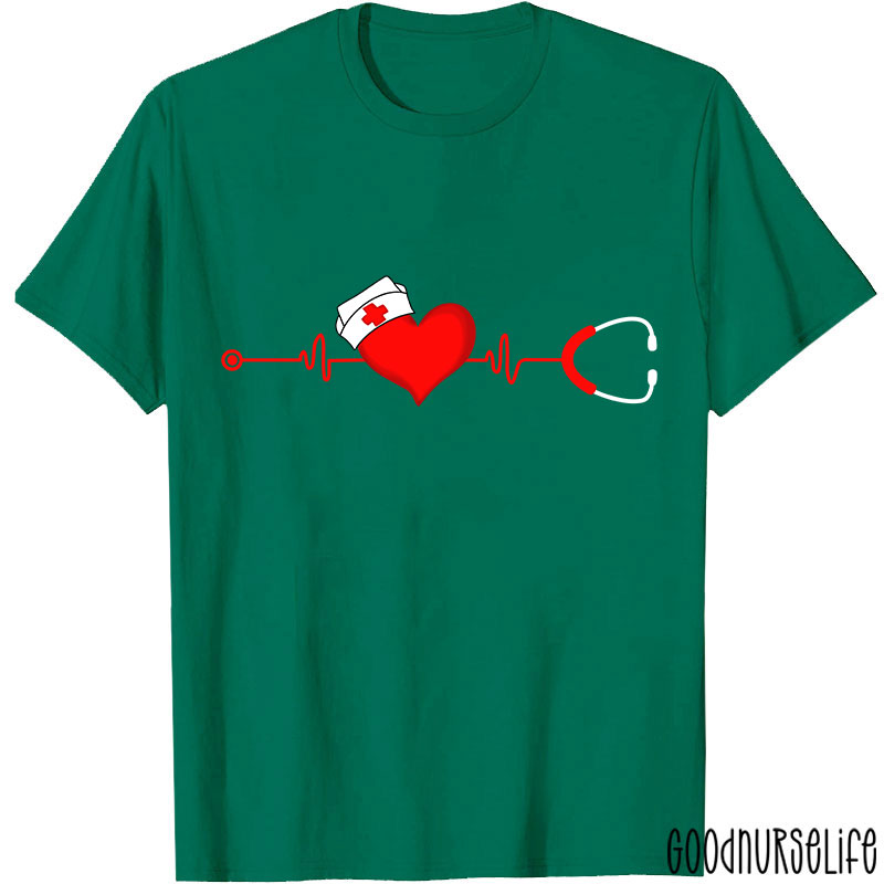 Heart Valentines Day Nurse T-Shirt