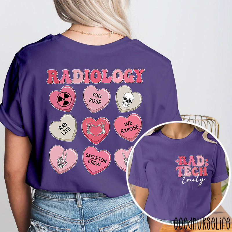 Personalized Radiology Rad Life Nurse Two Sided T-Shirt