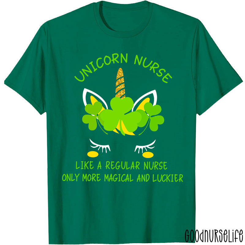 Nurse Unicorn St Patrick Nurse T-Shirt