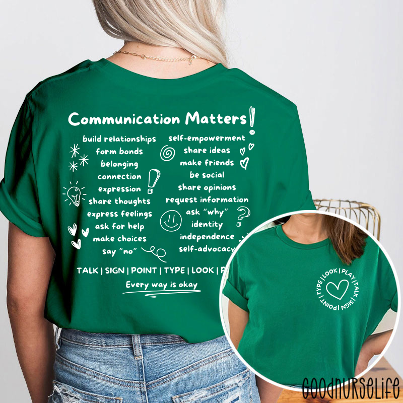 SLP Communication Matters Two Sided T-Shirt