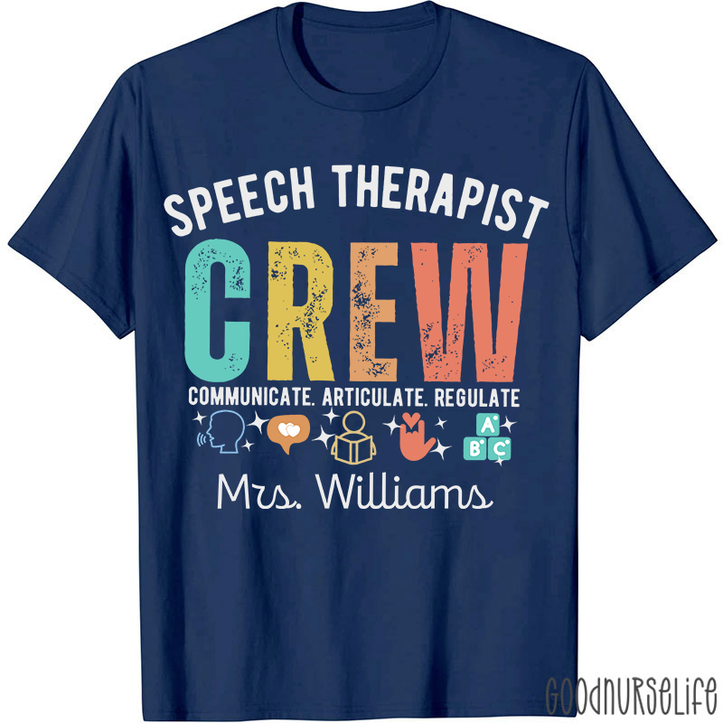 Personalized Speech Therapist Crew T-Shirt