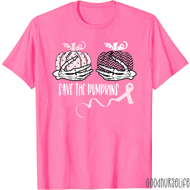 Halloween Save The Pumpkins Breast Cancer T-Shirt
