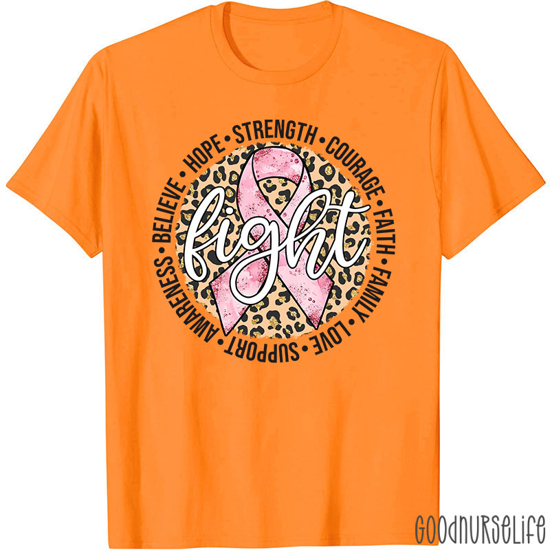 Pink Ribbon Fight Breast Cancer Nurse T-Shirt