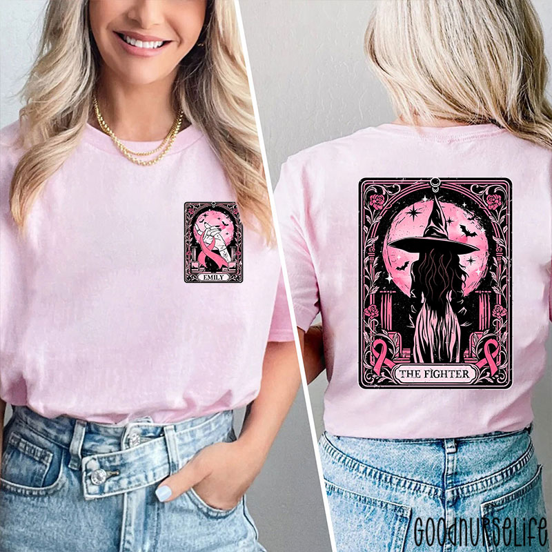 Personalized The Fighter Tarot Nurse Two Sided T-Shirt