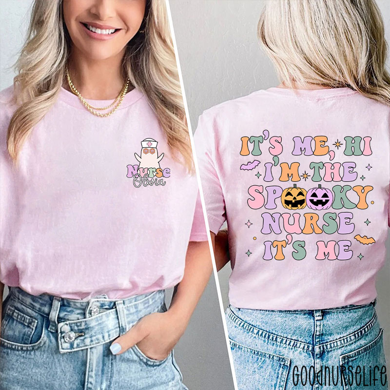 Personalized It’s Me Hi I’m The Spooky Nurse Two Sided T-Shirt