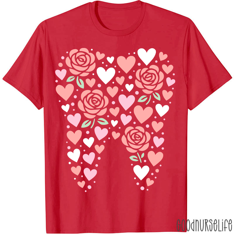 Valentine Rose Tooth Heart T-shirt