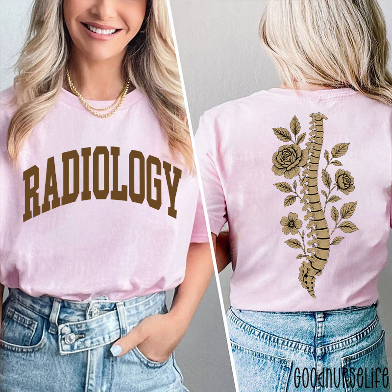 Radiology Floral Spine Two Sided T-Shirt
