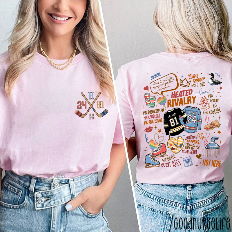 Hockey Movie Romance Two Sided T-Shirt