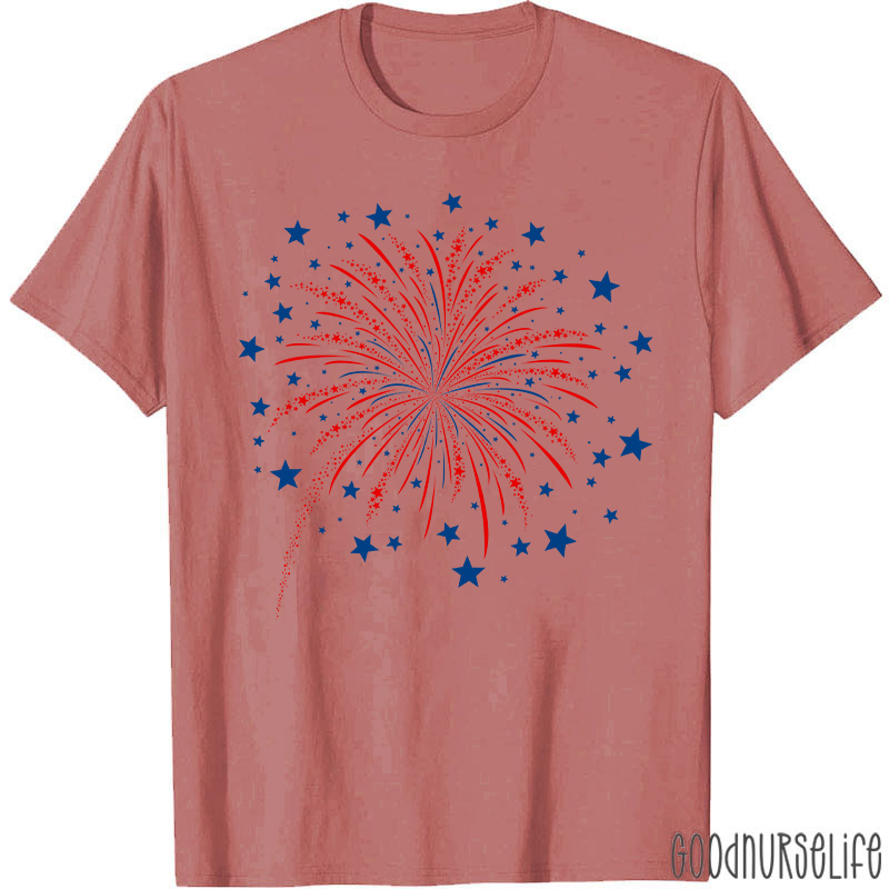 4th Of July Firework Nurse T-Shirt