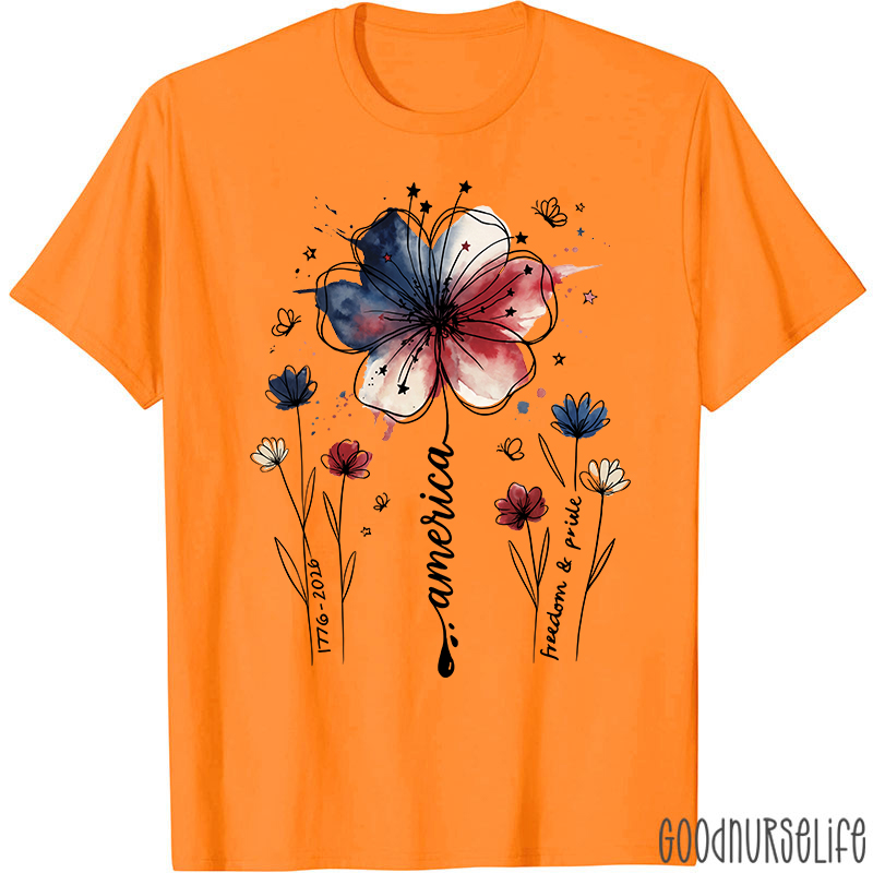 1776-2026 America Freedom And Pride Nurse T-Shirt