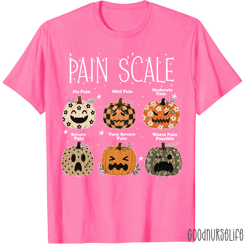 Halloween Pumpkin Pain Scale Nurse T-Shirt