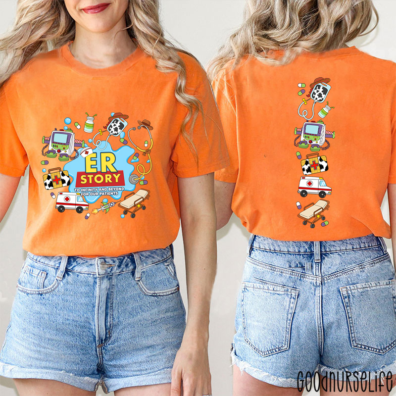 Medical Doodle Front And Back Nurse Two Sided T-Shirt