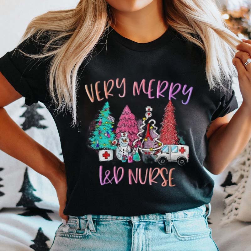 Very Merry L And D Nurse T-Shirt