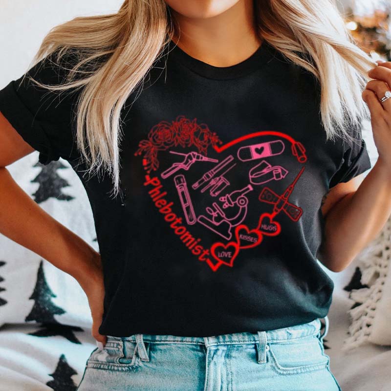 Butterfly Needle Heart Nurse T-Shirt