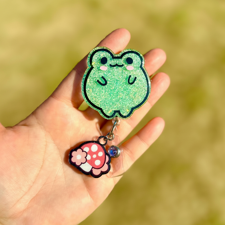 Cute Frog Badge Reel