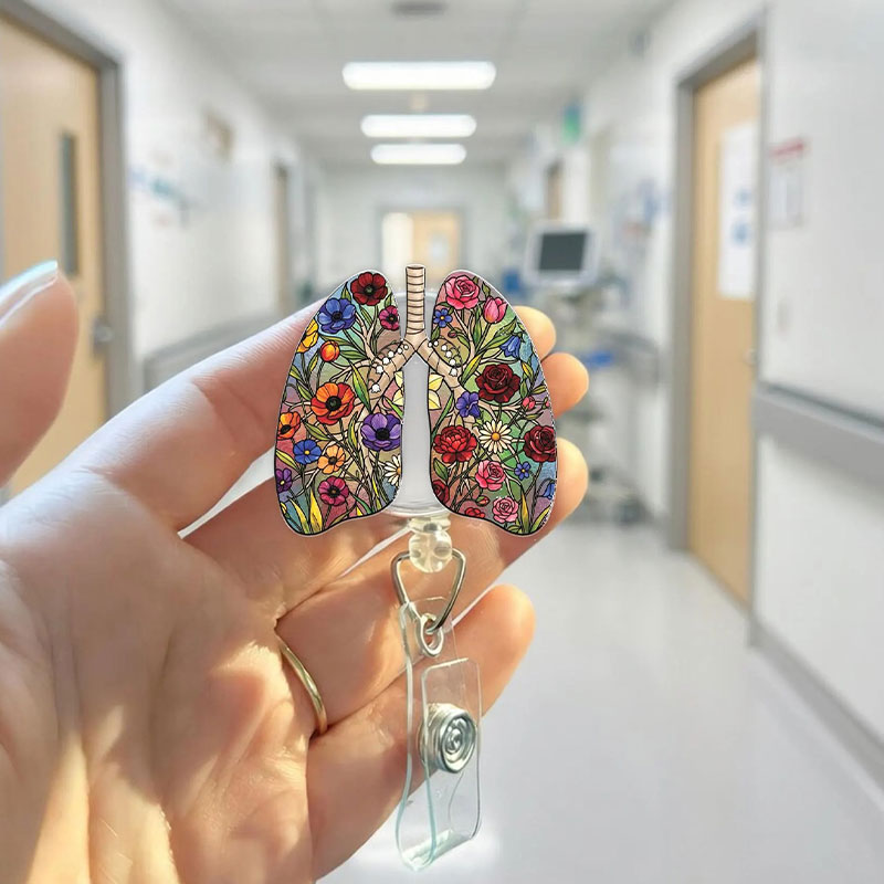 Floral Lungs Badge Reel
