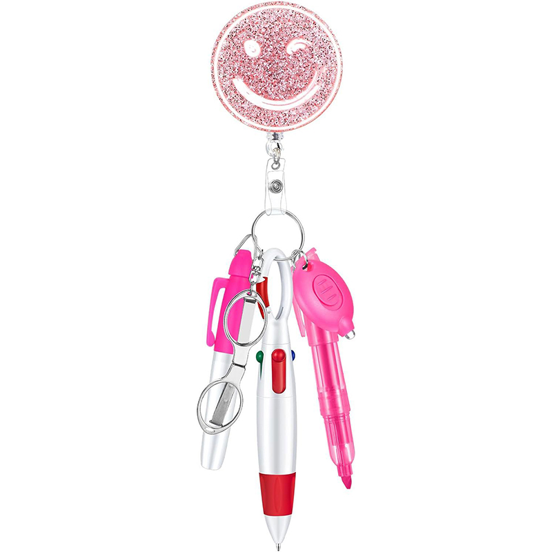 Glitter Smiley Nurse Badge Reel