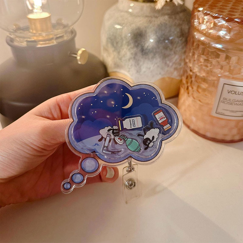 Anesthesia Counting Sheep Shaker Badge Reel