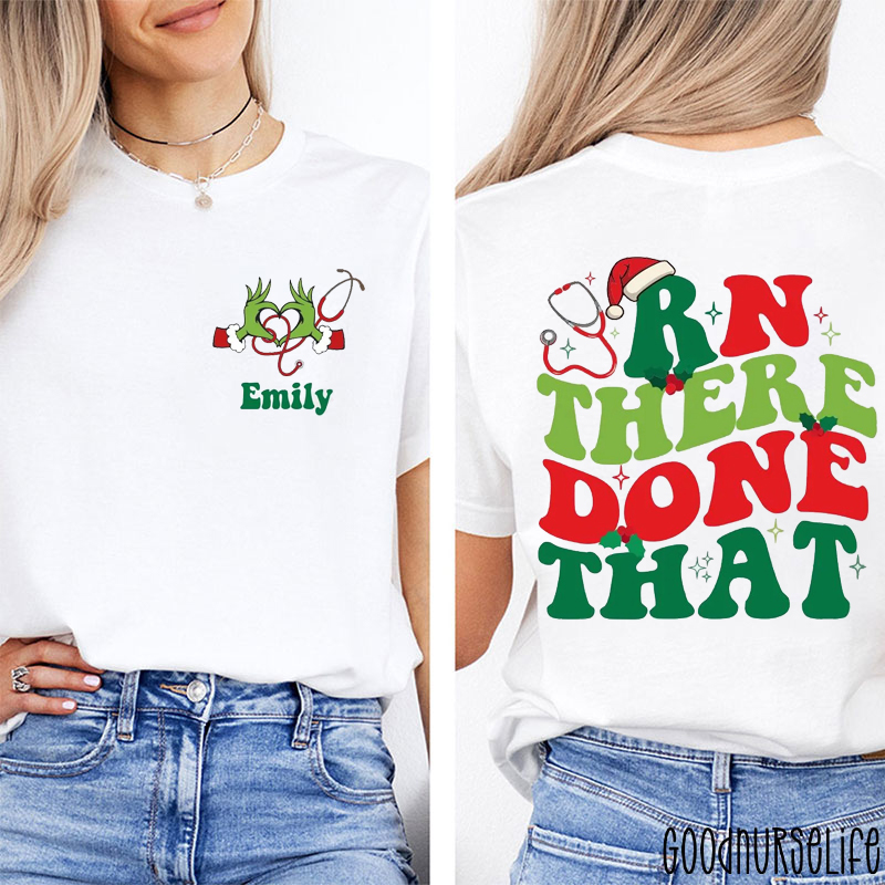 Personalized Name Registered Nurse There Done That Two Sided T-Shirt