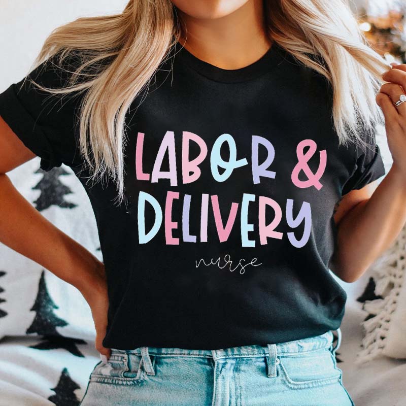Pastel Labor And Delivery Nurse T-Shirt