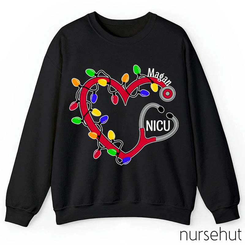 Personalized Christmas Lights Nurse Sweatshirt