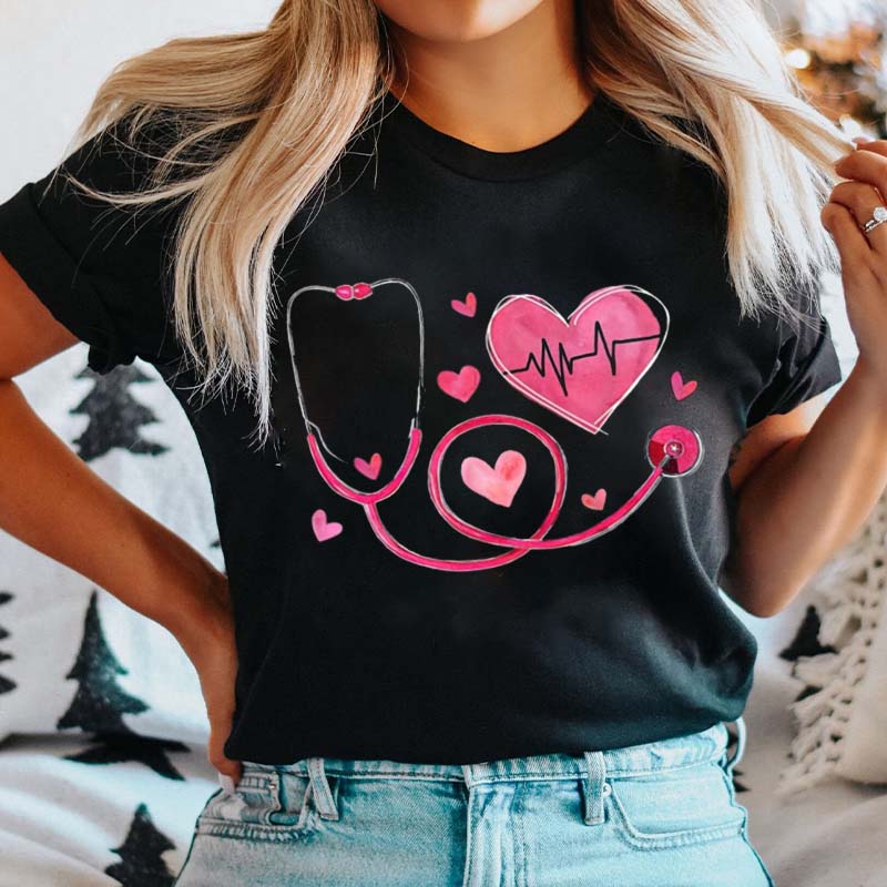 Pink Stethoscope Nurse T-Shirt