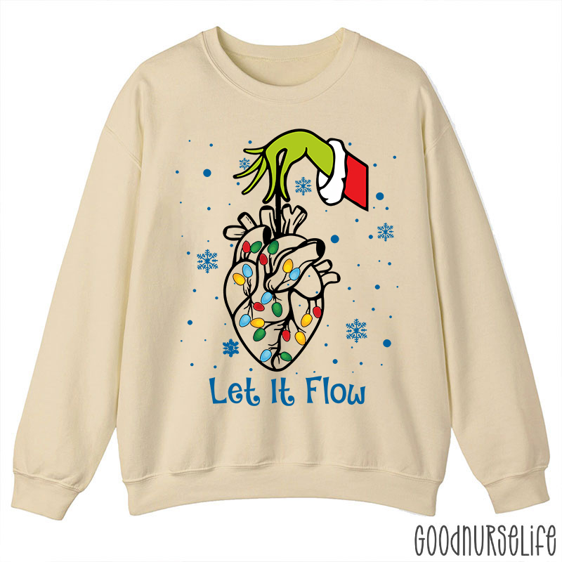 Cardiac Christmas Let It Flow Heart Sweatshirt