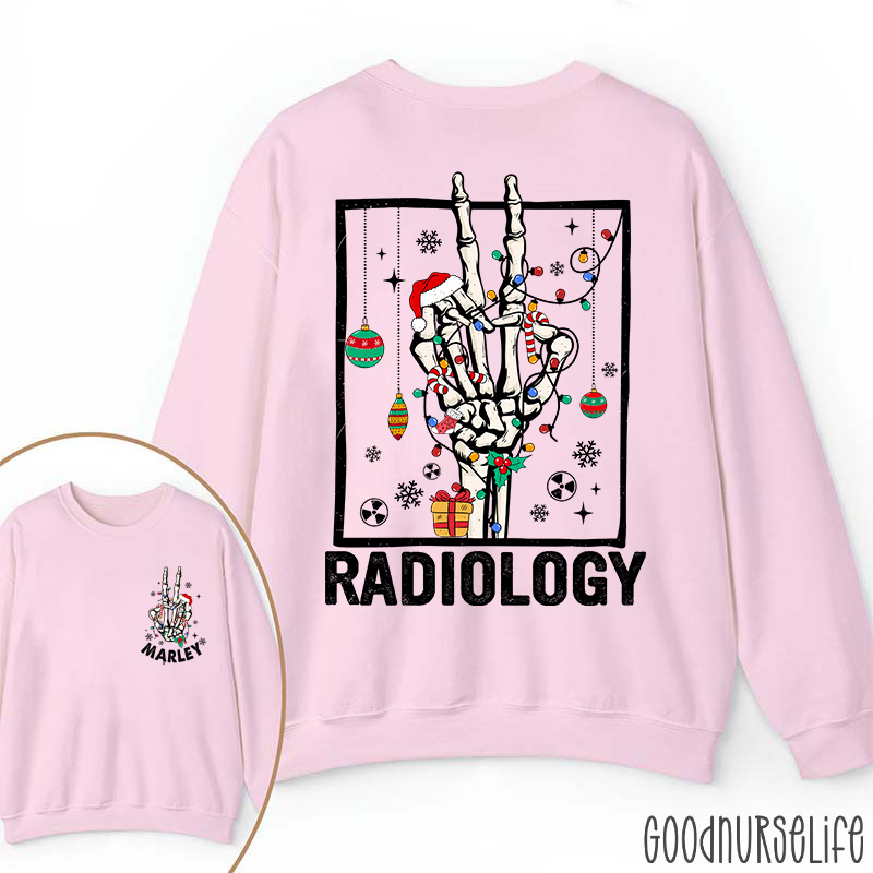 Personalized Name Radiology Skeleton Hand Two Sided Sweatshirt