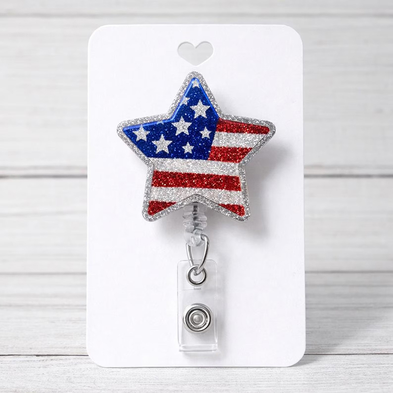 Patriotic Star Nurse Badge Reel