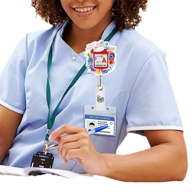 Flower Infusion Bag Nurse Badge Reel