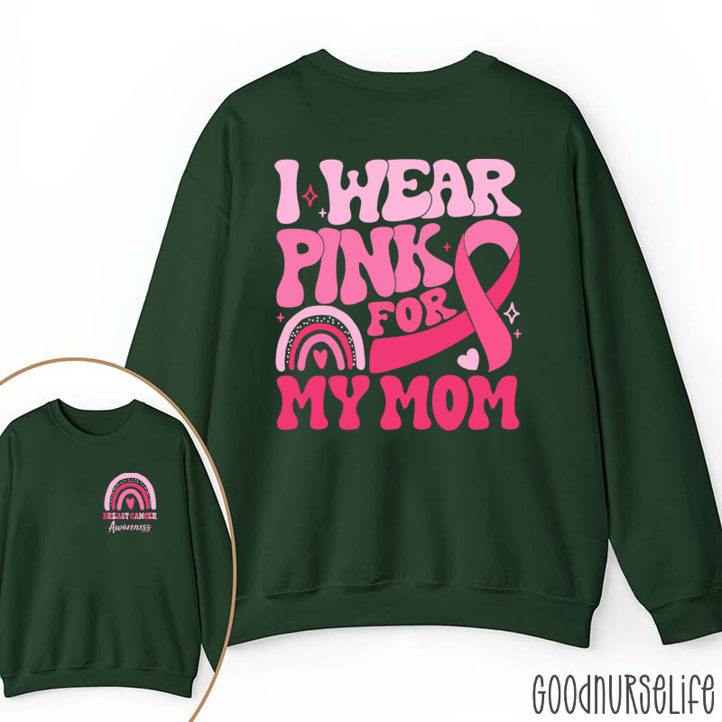 Personalized I Wear Pink Breast Cancer Awareness Nurse Two Sided Sweatshirt