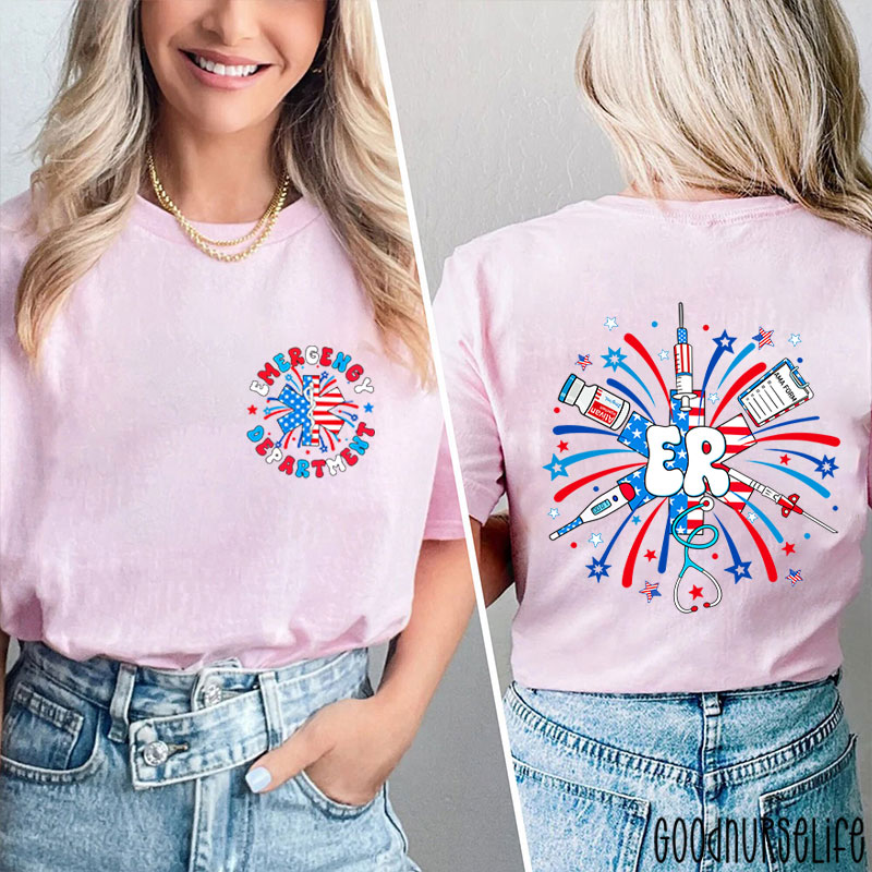 Funny ER Nurse Emergency Department Nurse Two Sided T-Shirt