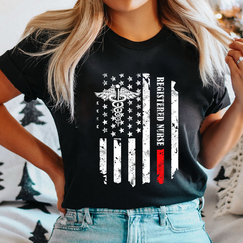 Personalized Department Flag Nurse T-Shirt