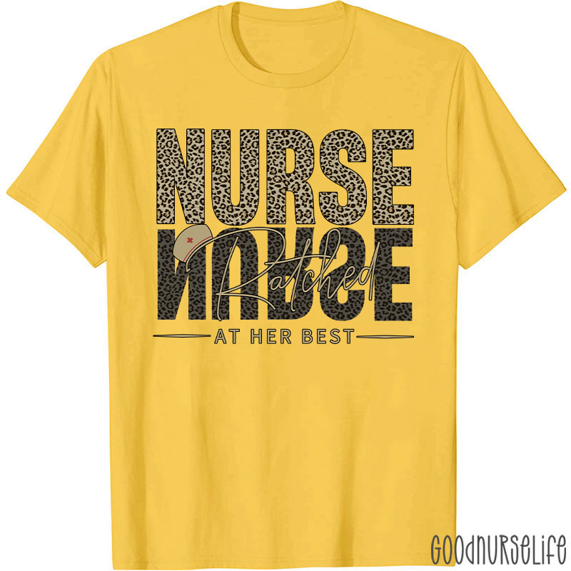 Leopard Pattern Nurse Ratched Quote Nurse T-Shirt