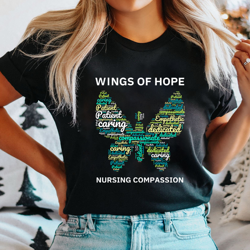 Wings Of Hope Nursing Compassion Nurse T-Shirt