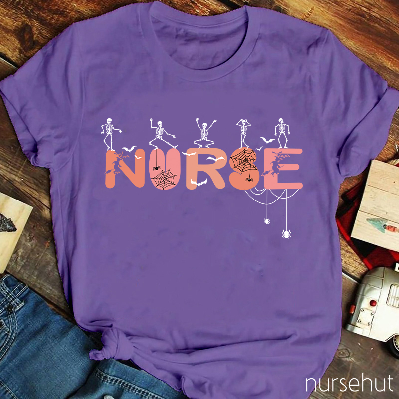 Dancing Skeletons Nurse T-Shirt
