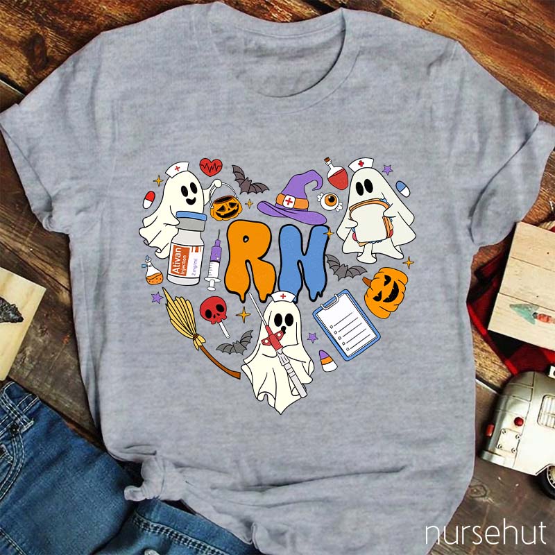 Personalized Pumpkin Soul Skeleton Halloween Nurse T-Shirt