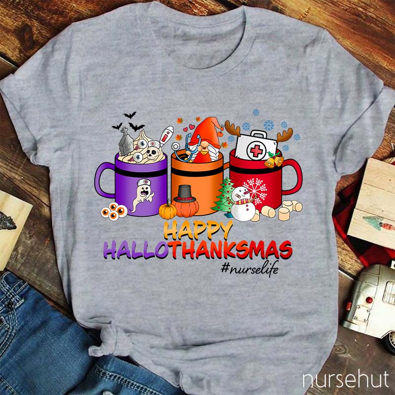 Happy Hallothanksmas Nurse T-Shirt