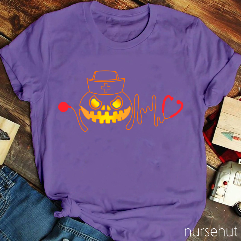 Halloween Pumpkin Nurse T-Shirt